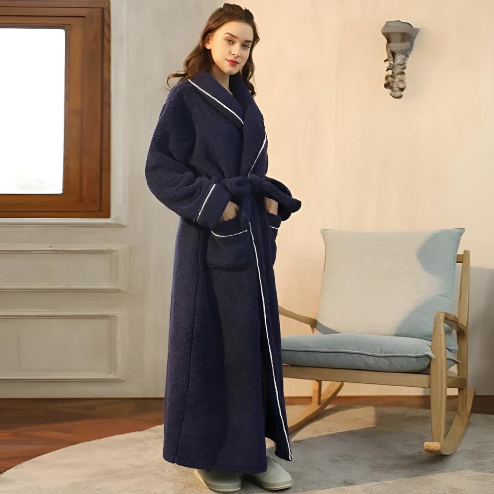 Langer Bademantel mit Schalkragen – kuschelig warm für Damen und Herren