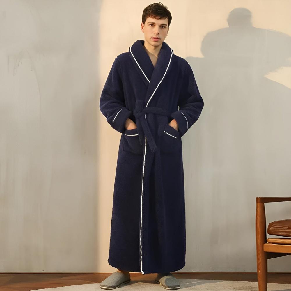 Langer Bademantel mit Schalkragen – kuschelig warm für Damen und Herren