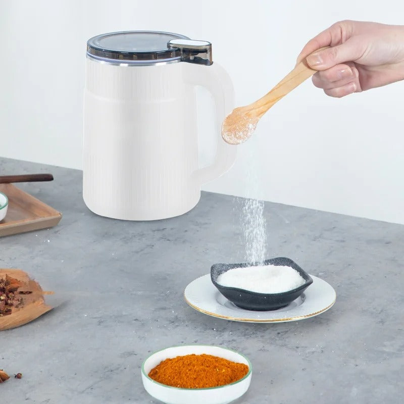 Electric grain mill for flour, seeds and beans
