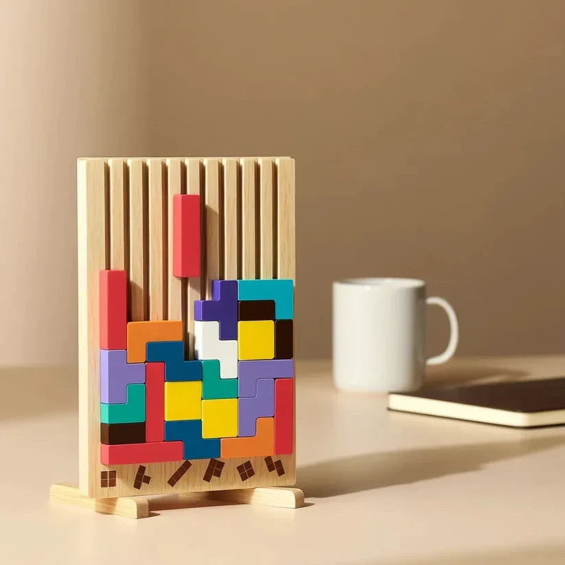 Tetris Puzzle für den Schreibtisch mit Musterkarten