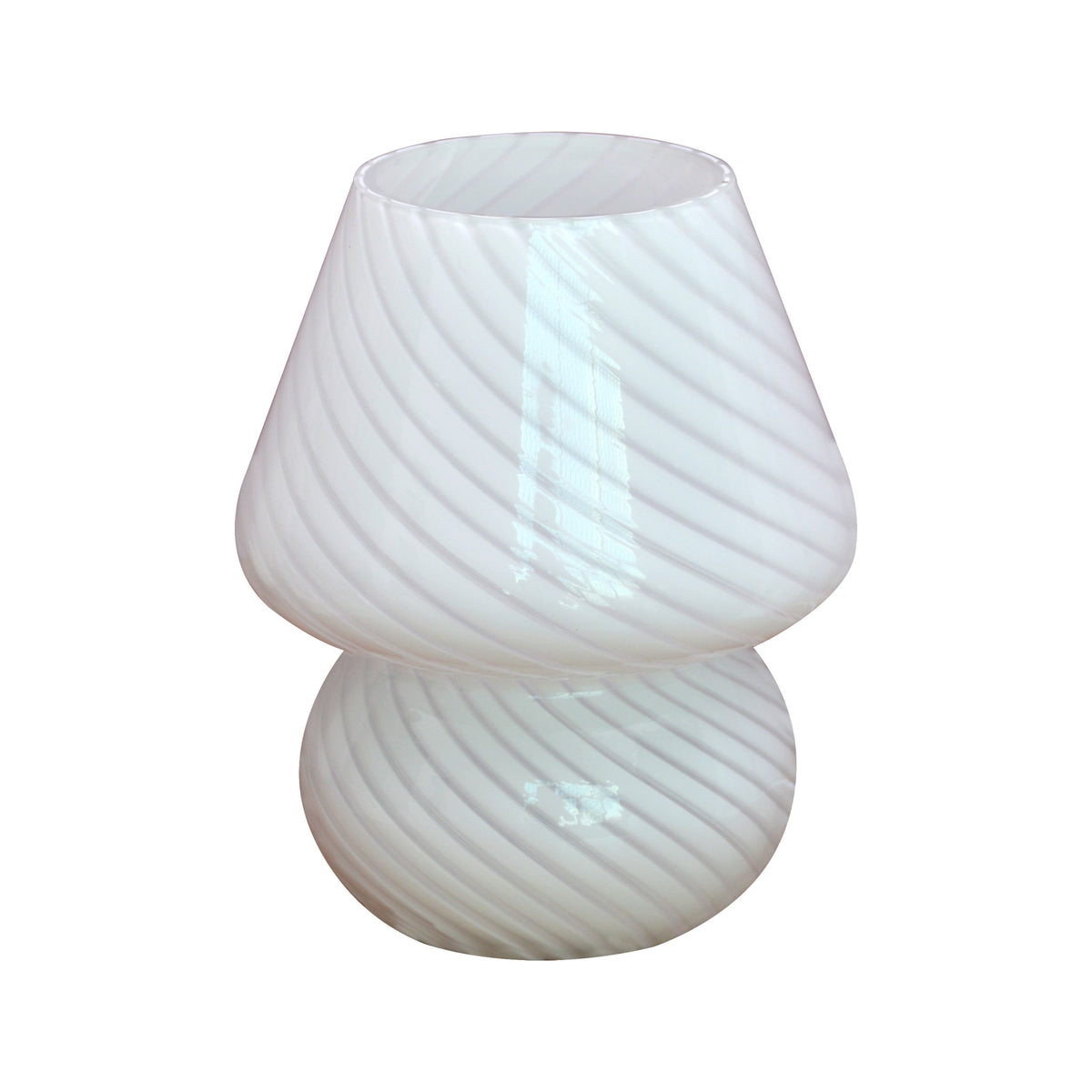 Pilzlampe aus Glas mit Retro-Design für warme Stimmungsbeleuchtung