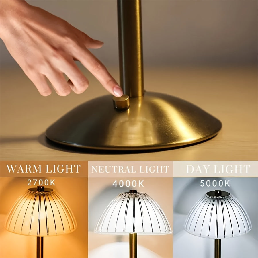 Dimmbare LED Tischlampe mit Kristallschirm für Innenräume