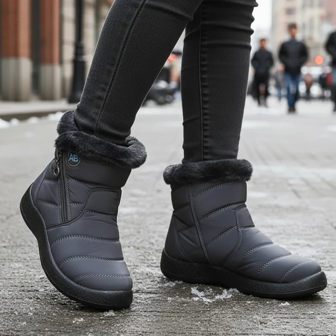 Lined winter boots - water-repellent and slip-resistant