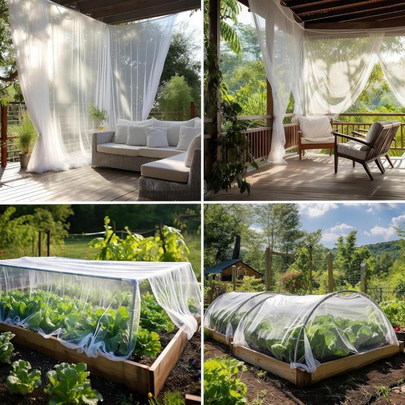 Insektenschutznetz für Terrasse, Garten & Gewächshaus 2,4 x 4 m