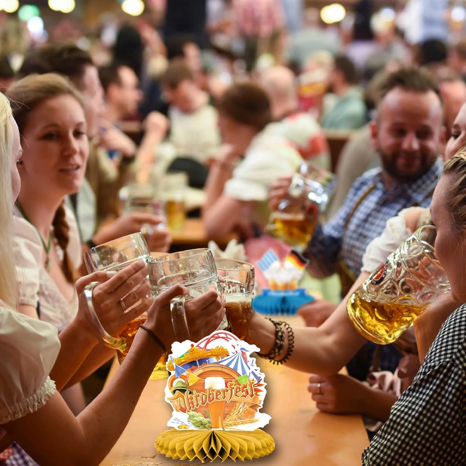 Oktoberfest Tischdekoration Honigwaben-Set mit bayerischen Motiven