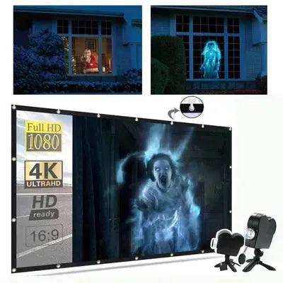Holografischer Halloween Projektor mit Projektionsleinwand & 12 Videos
