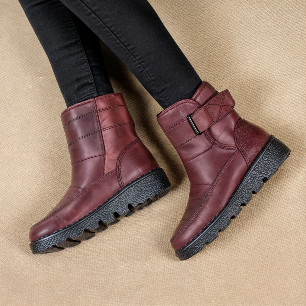 Damen Winterstiefel Wasserdicht mit Warmfutter und Antirutschsohle