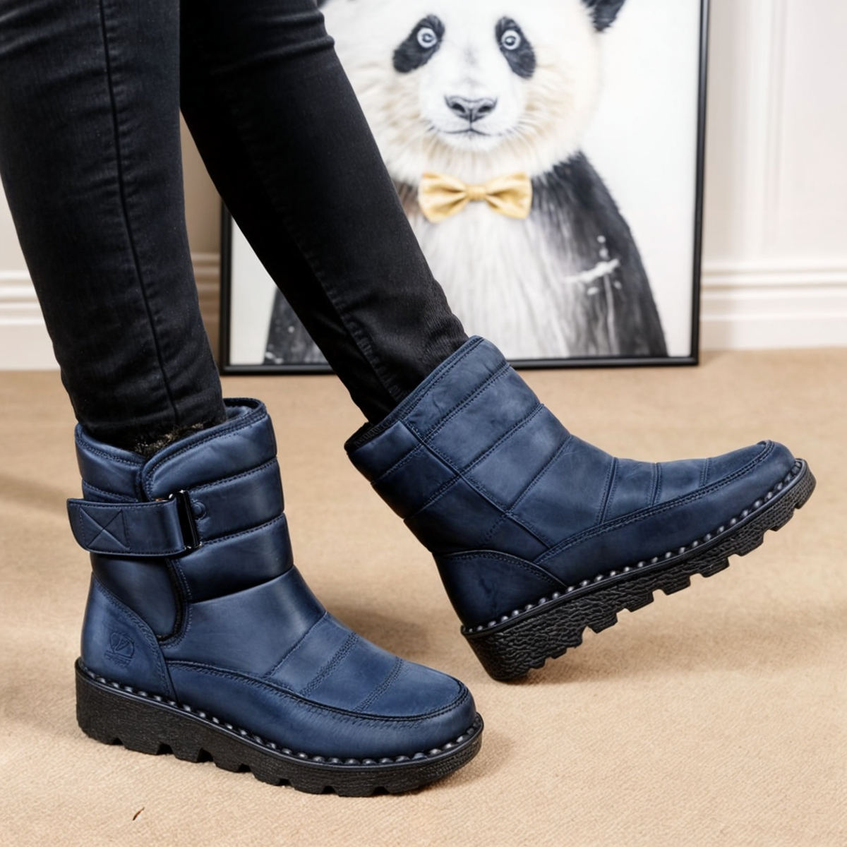 Damen Winterstiefel Wasserdicht mit Warmfutter und Antirutschsohle