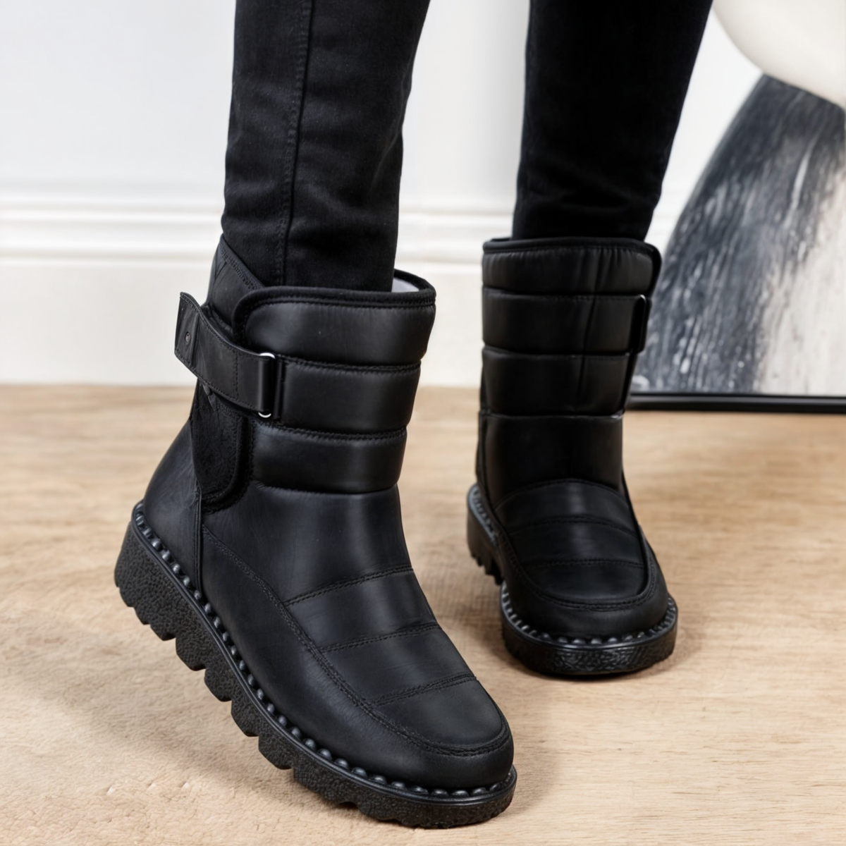 Damen Winterstiefel Wasserdicht mit Warmfutter und Antirutschsohle