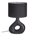 Table lamp with a ceramic base and fabric shade - Industrial design