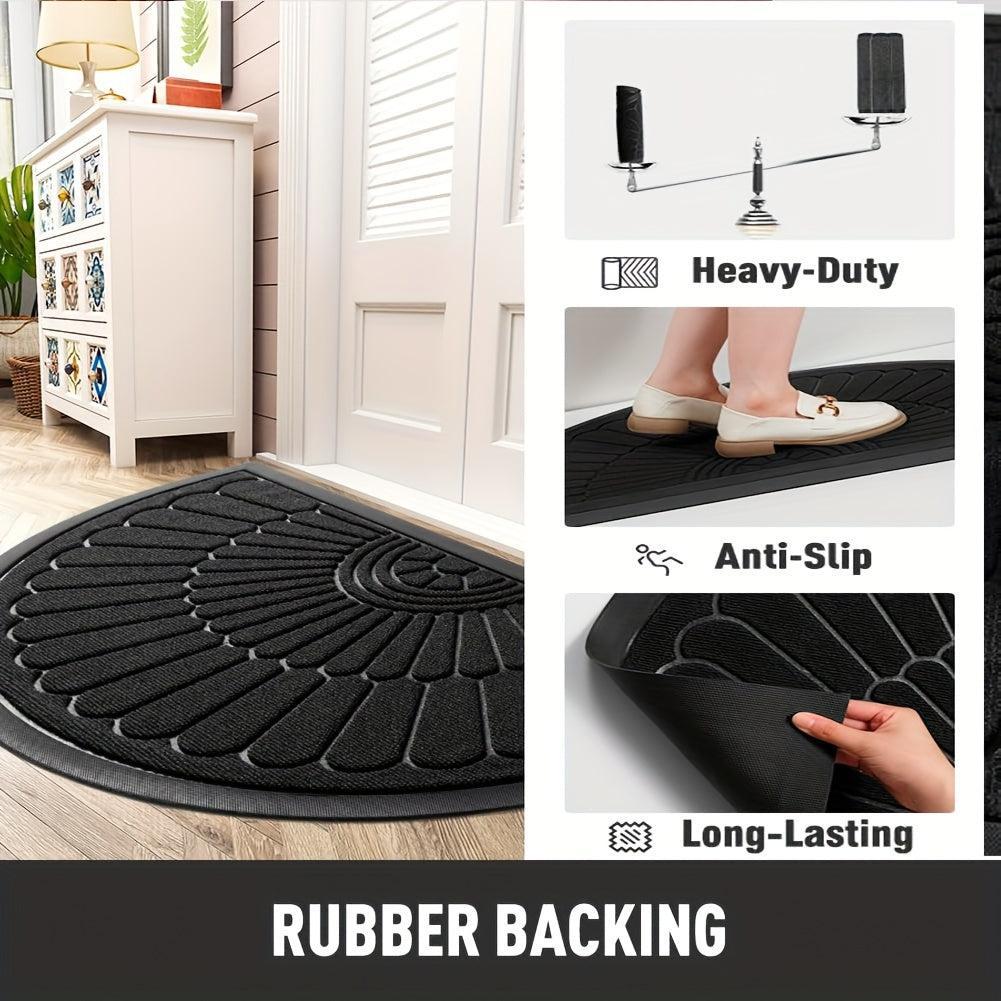 Semi-Circular Rubber Doormat – Non-Slip for Indoor and Outdoor Use