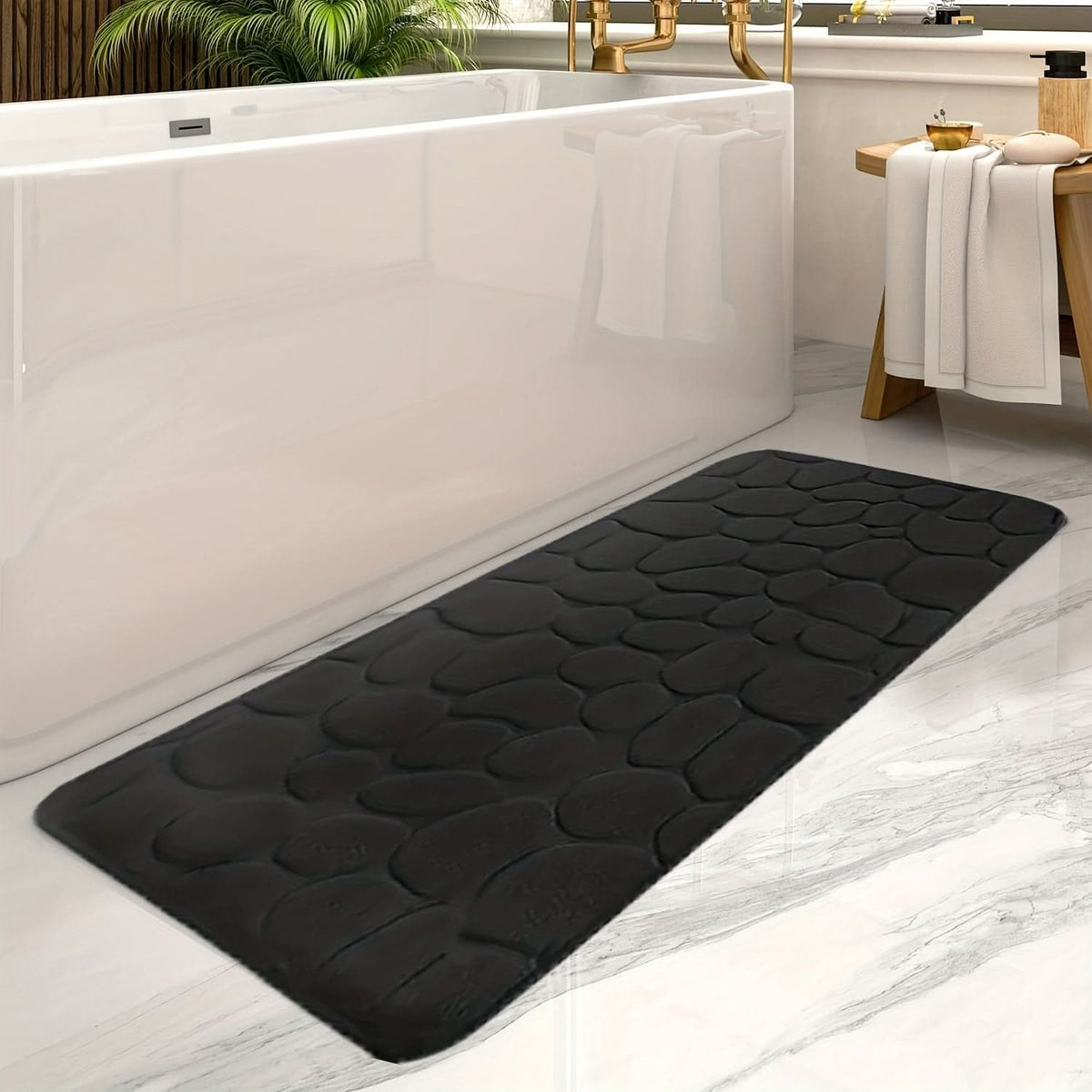 Large bath mat, machine washable - soft and non-slip