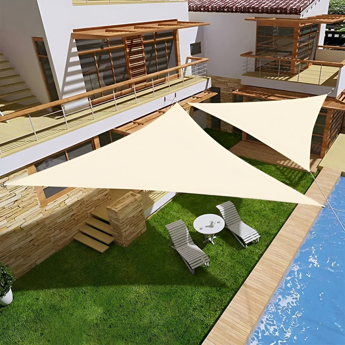 Dreieckiges Sonnensegel mit UV-Schutz für Garten und Terrasse