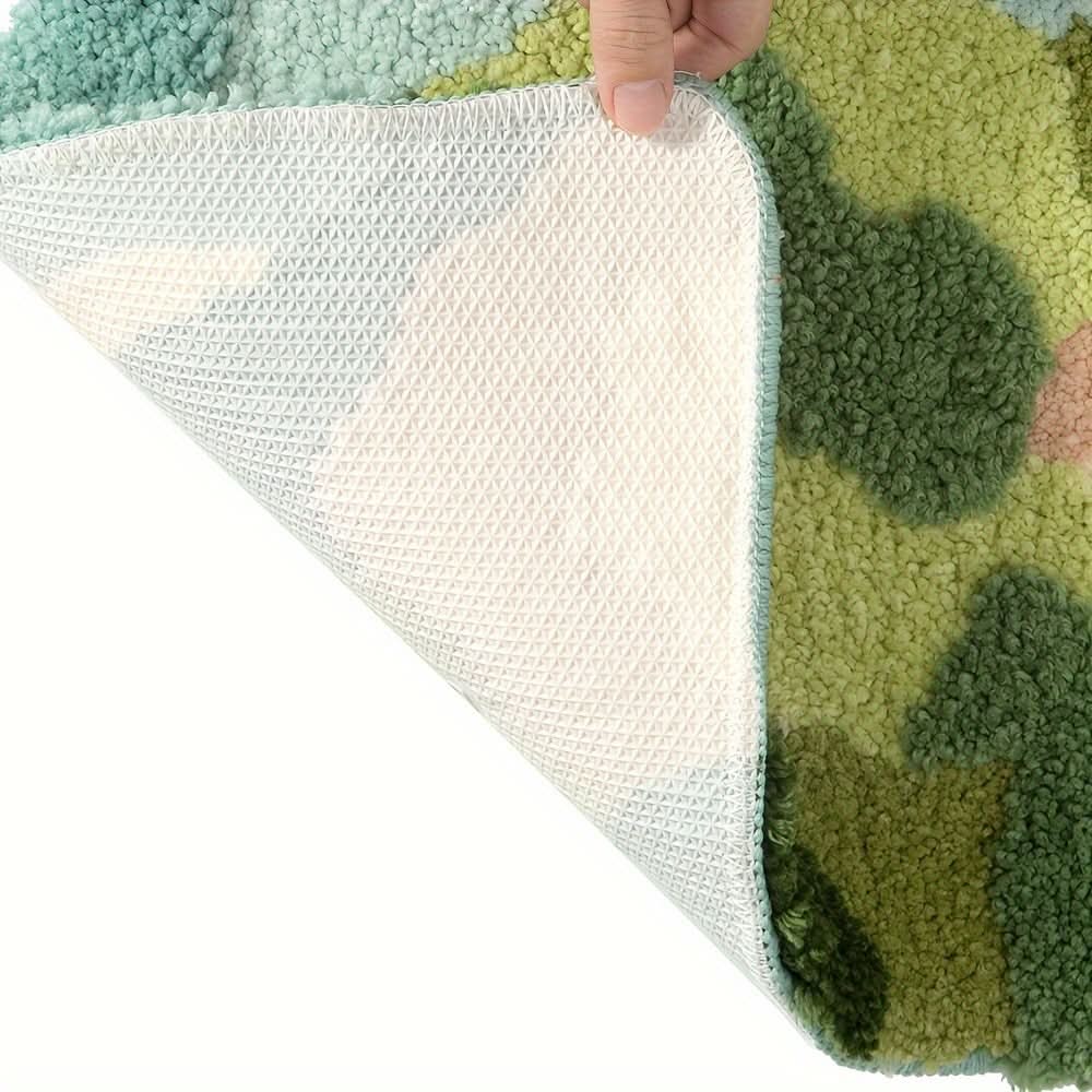 Absorbent bath mat with floral pattern - non-slip & soft