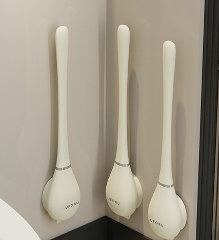 Silicone toilet brush - hygienic, flexible, and wall-mountable