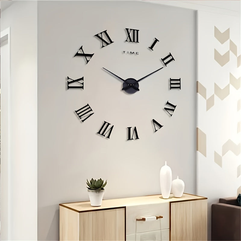 Große Wanduhr mit römischen Ziffern – minimalistisches Vintage-Design