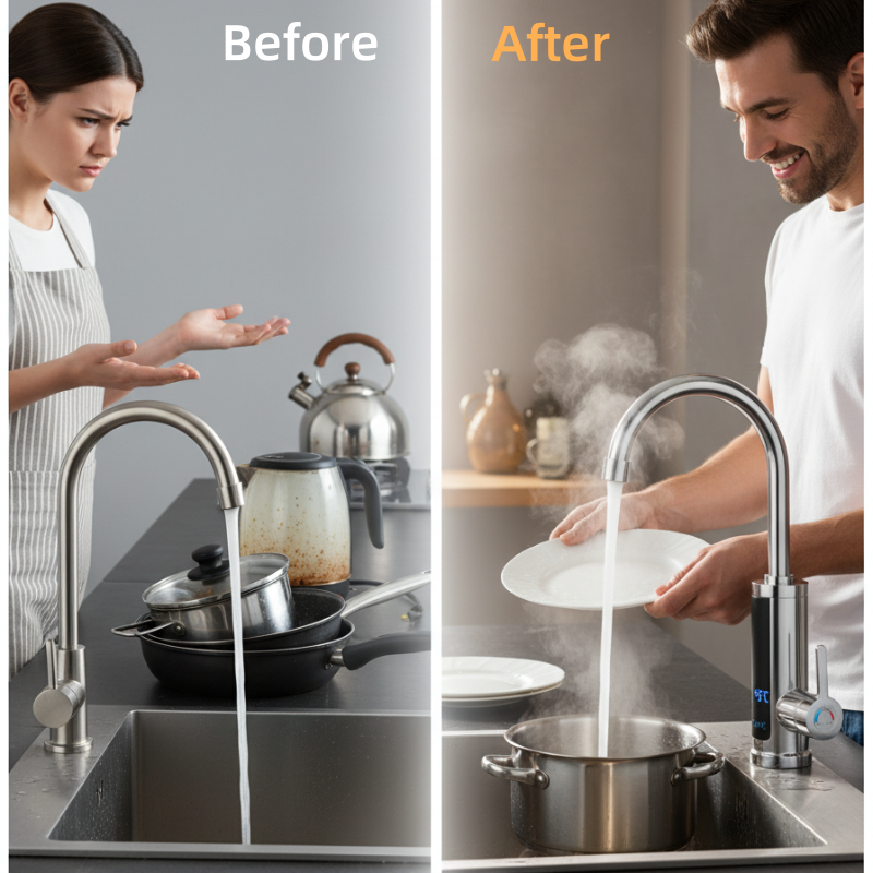Kitchen Faucet with Instant Hot Water and LED Temperature Display