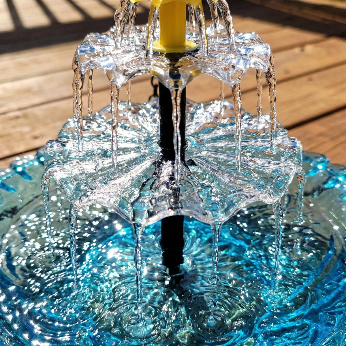 Hängender Solar Springbrunnen mit Vogeltränke – Zweistufig