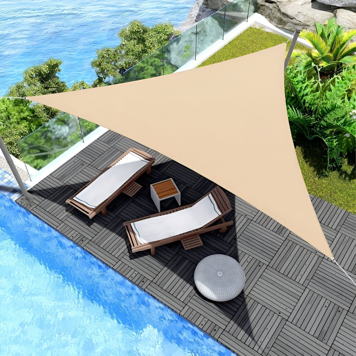 Dreieckiges Sonnensegel mit UV-Schutz für Garten und Terrasse