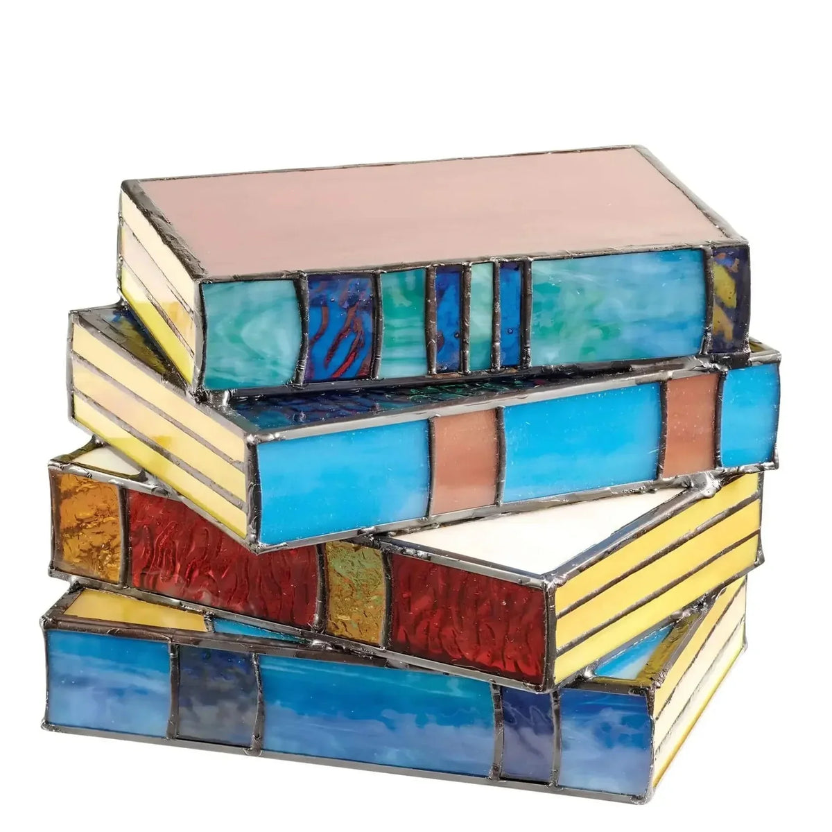 Tischlampe Bücher-Design Glas – Warme Stimmungsbeleuchtung