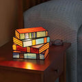Tischlampe Bücher-Design Glas – Warme Stimmungsbeleuchtung