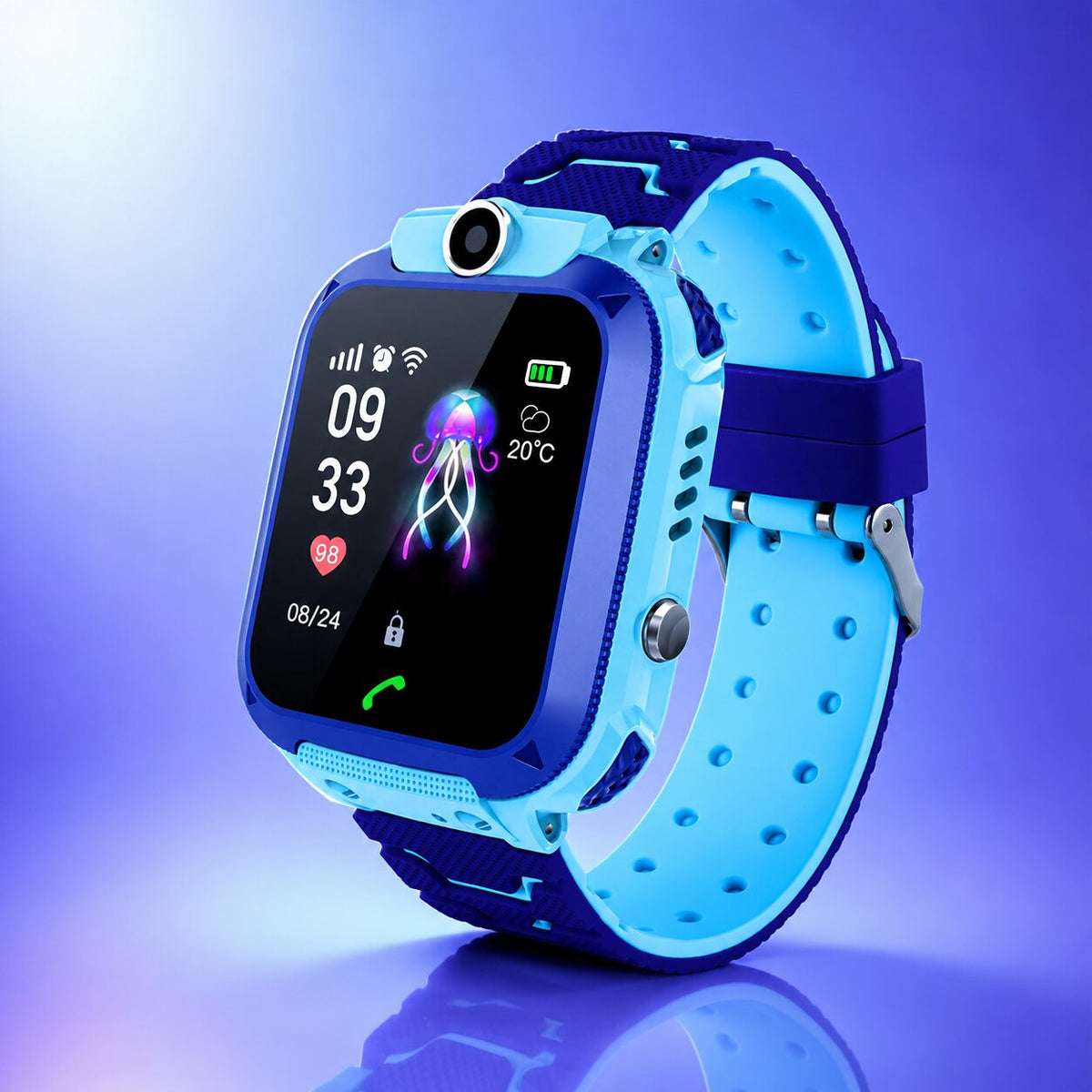 Kids' smartwatch with GPS tracking, phone, SOS, and camera