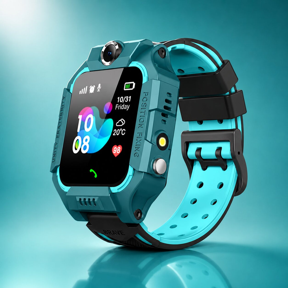 Kids' smartwatch with GPS tracking, phone, SOS, and camera