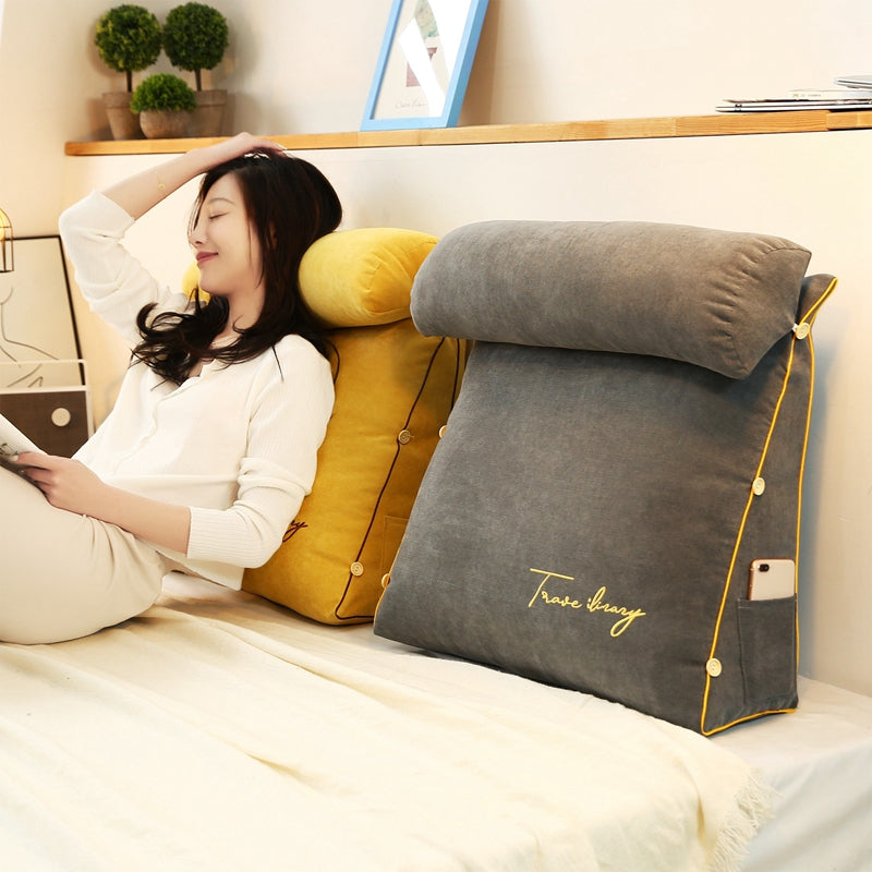 Triangular back cushion - Ergonomic back support for bed, sofa and