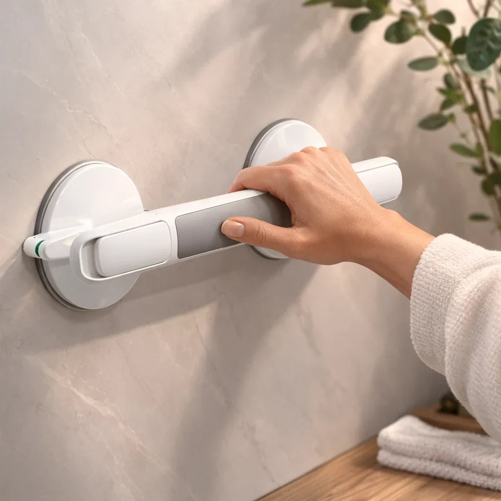 Haltegriff mit Saugnapf fürs Badezimmer – ohne Bohren, flexibel positionierbar