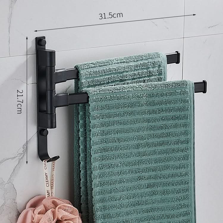 Towel rack with 2 arms - space-saving for the wall