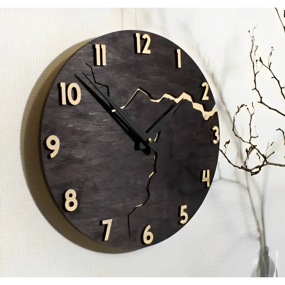 Wanduhr aus Bambus und Holz mit lautlosem Quarzwerk