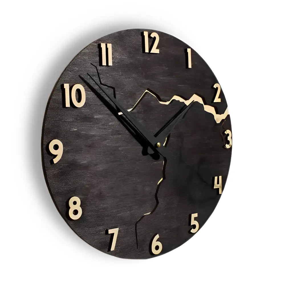 Bamboo and wood wall clock with silent quartz movement
