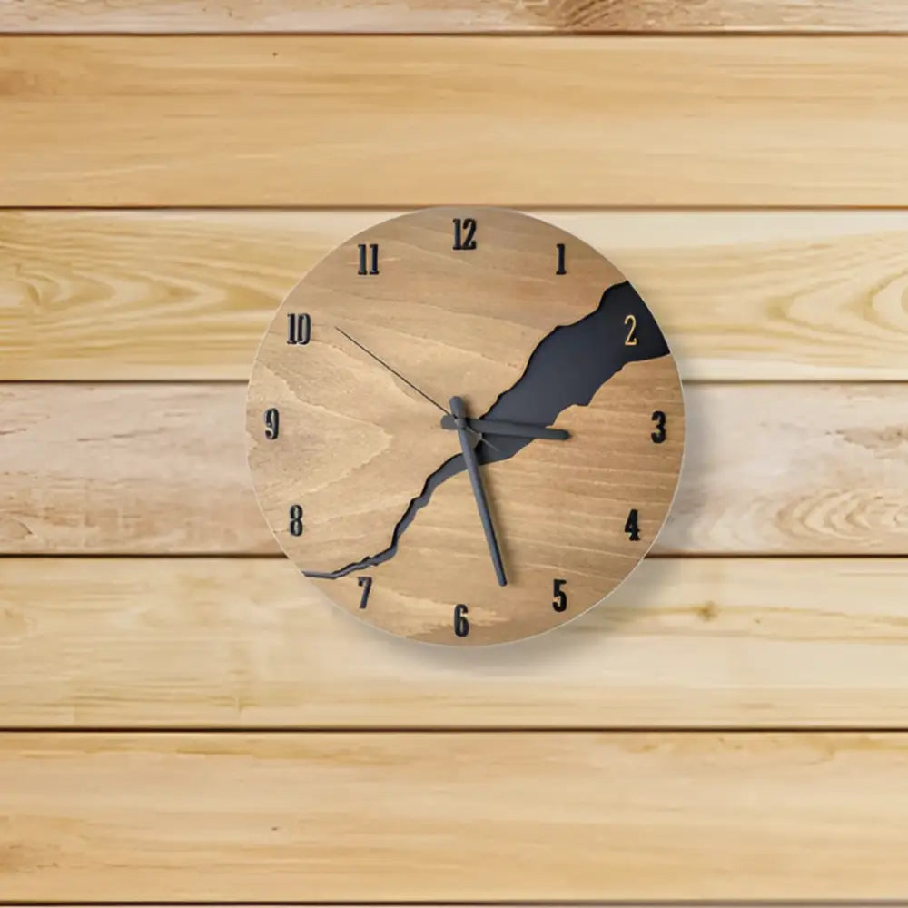 Wanduhr aus Bambus und Holz mit lautlosem Quarzwerk