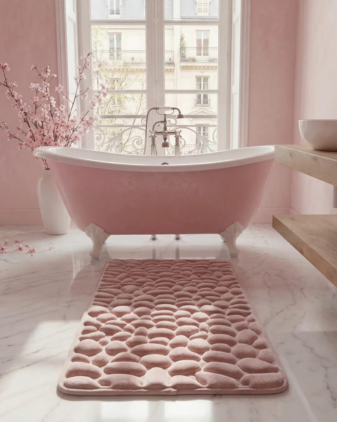 Quick-drying bath mat with non-slip backing