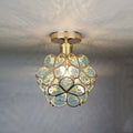 Flower-shaped ceiling light with crystal design for elegant rooms