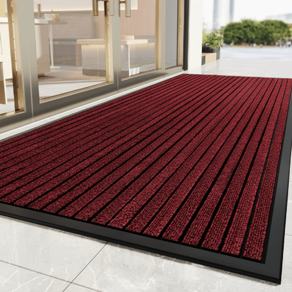 Dirt-trapping mat with non-slip backing for the entryway
