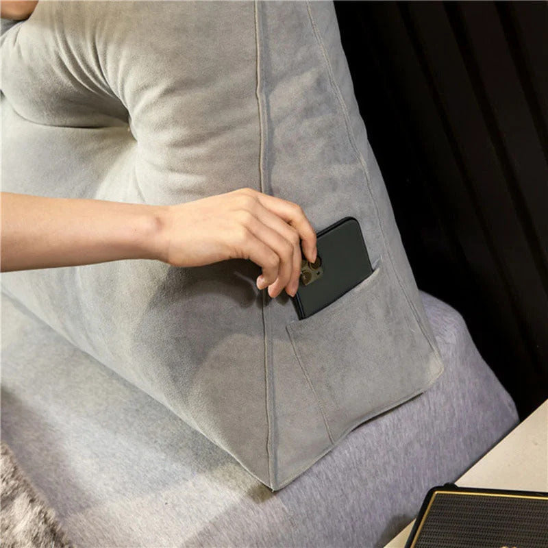 Bed pillow with backrest - ergonomic reading pillow for bed