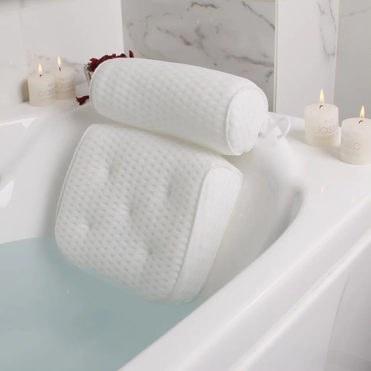 Badewannenkissen mit Saugnäpfen – ergonomische Nackenstütze