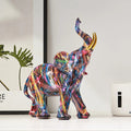 Decorative resin sculpture with colorful surface texture