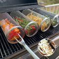 Stainless steel tubular grill basket - grill vegetables and meat evenly