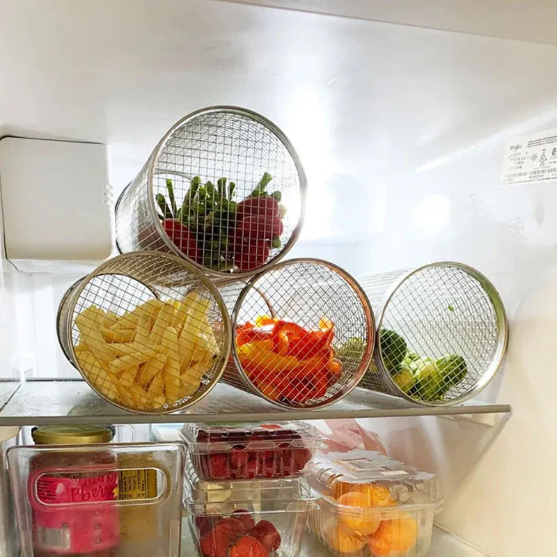 Stainless steel tubular grill basket - grill vegetables and meat evenly