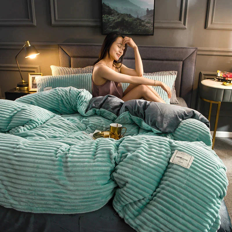 Fleece winter bedding - fluffy, warm, and cozy