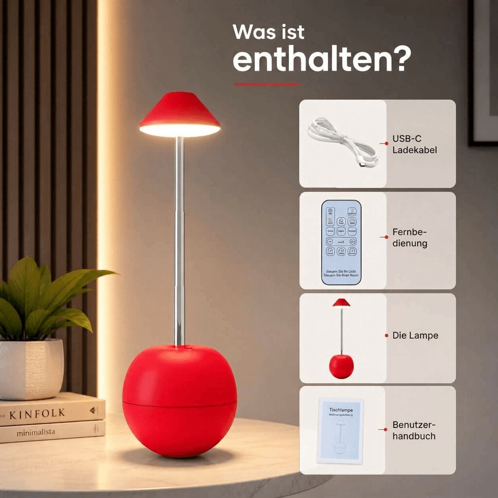 LED bedside lamp with remote control and USB port