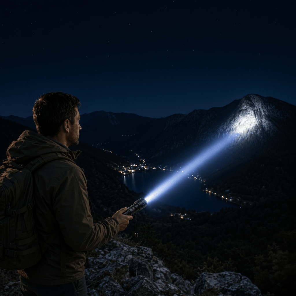 Taschenlampe mit Digitalanzeige für Camping und Outdoor