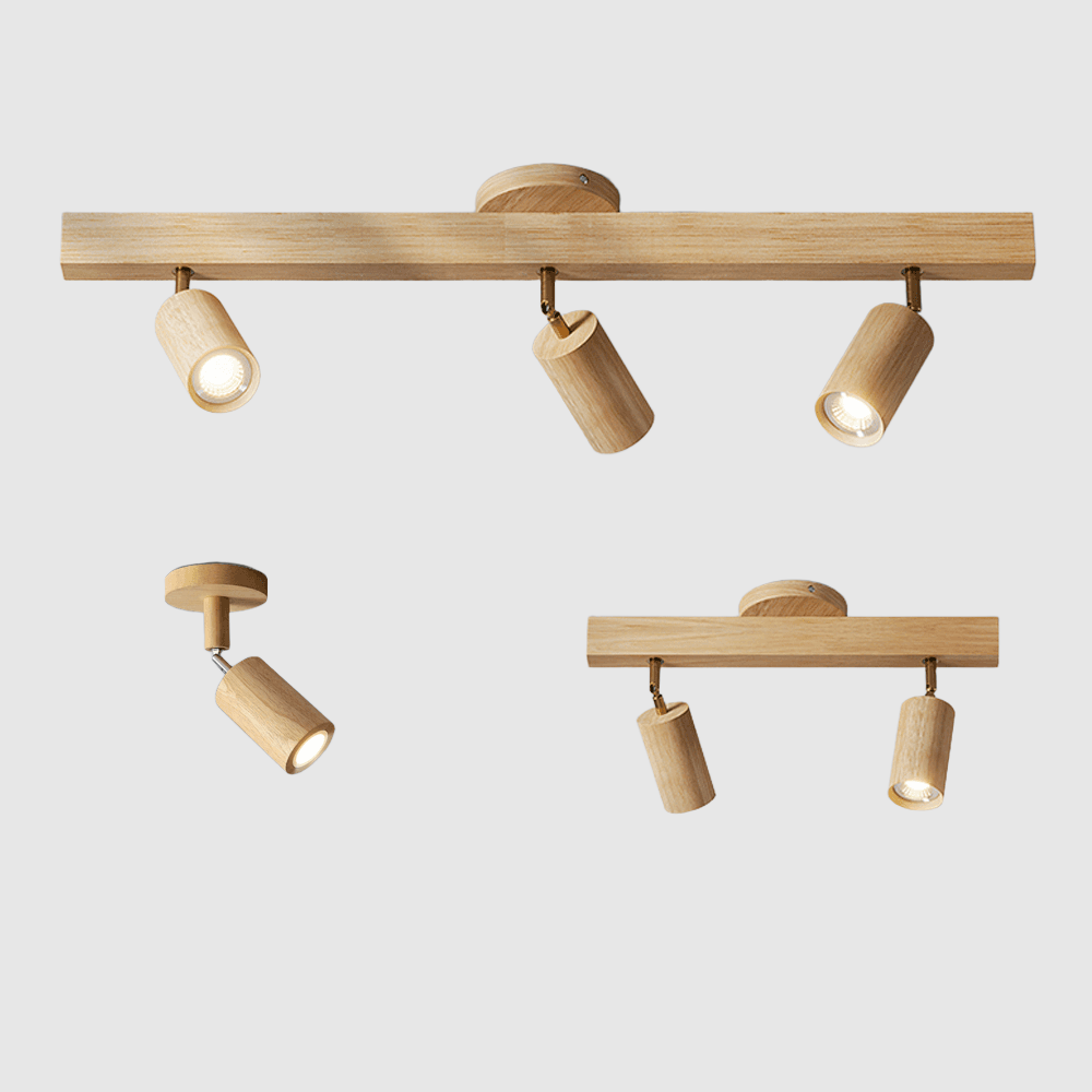 Holz Deckenlampe Verstellbar mit Warmem Licht – Minimalistisch