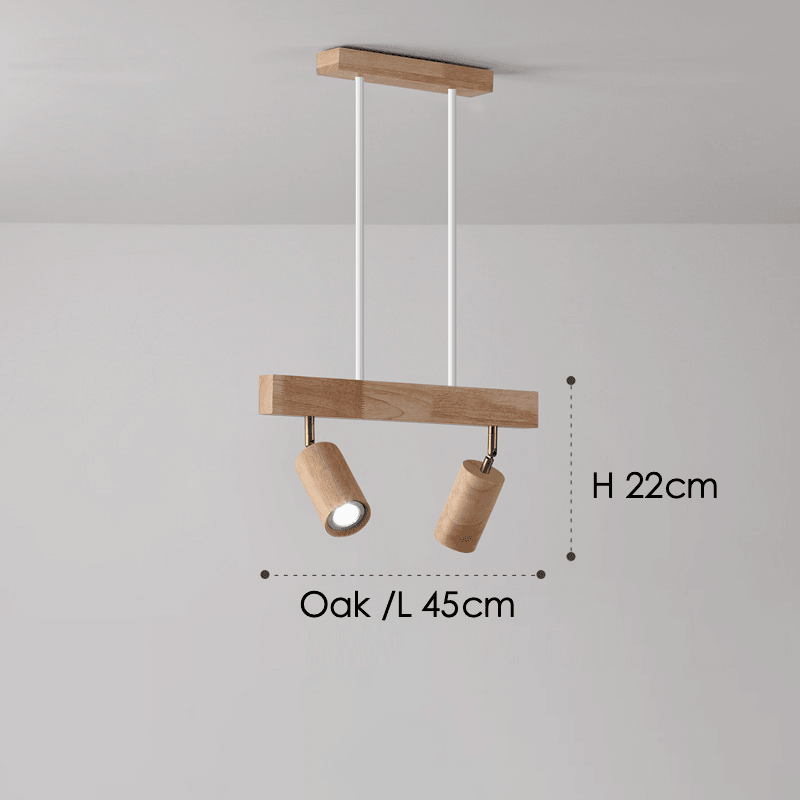 Holz Deckenlampe Verstellbar mit Warmem Licht – Minimalistisch