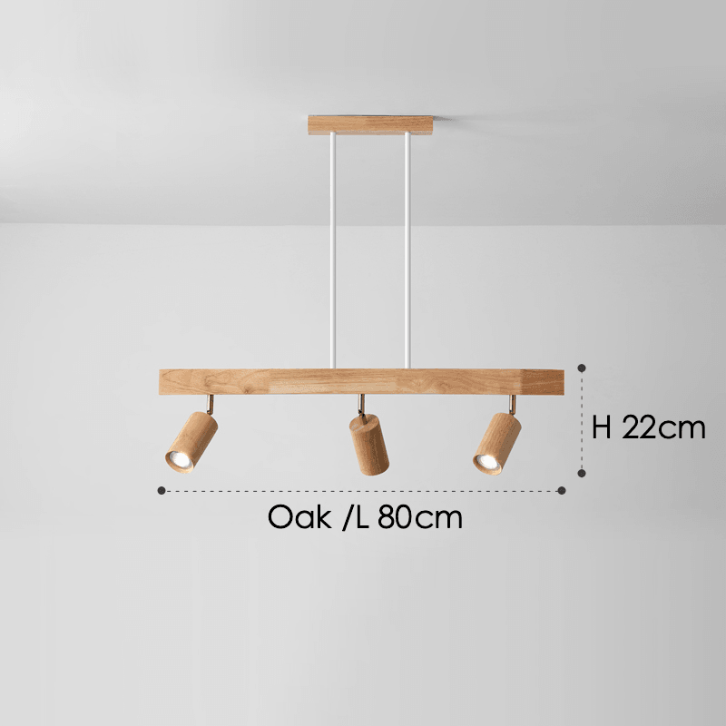 Holz Deckenlampe Verstellbar mit Warmem Licht – Minimalistisch