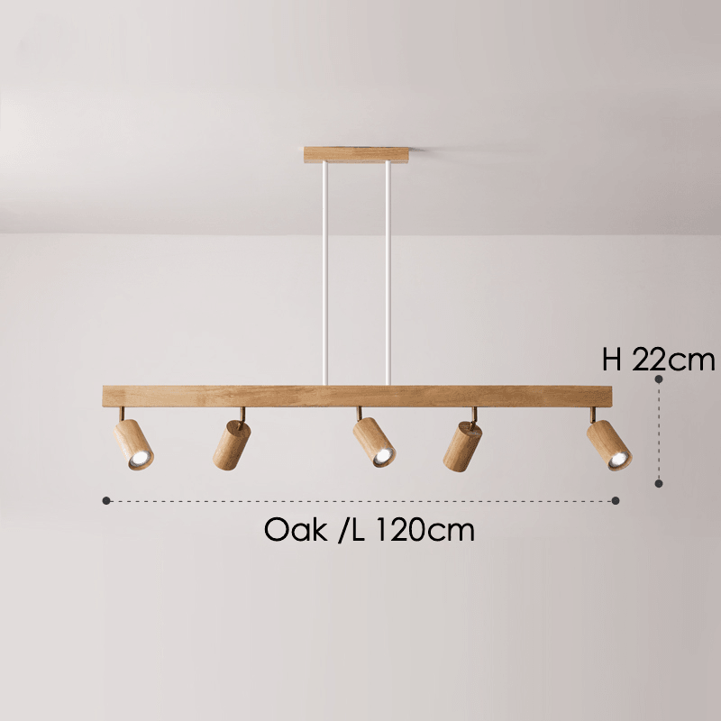 Holz Deckenlampe Verstellbar mit Warmem Licht – Minimalistisch