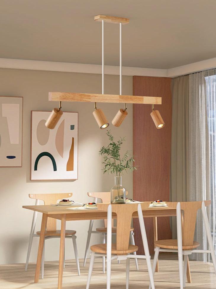 Holz Deckenlampe Verstellbar mit Warmem Licht – Minimalistisch