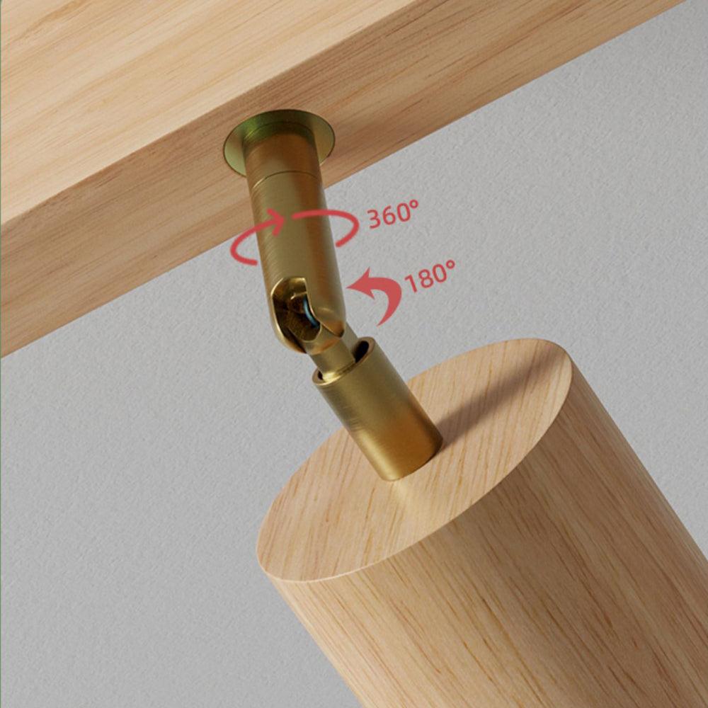Holz Deckenlampe Verstellbar mit Warmem Licht – Minimalistisch